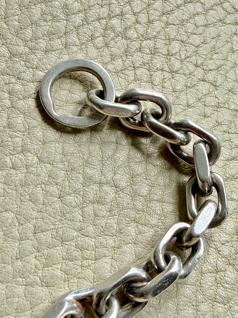 1960-1973 Robert Valentin Olsen - Chunky Silver Biker Link Bracelet with Toggle Clasp - 8.6 inch length