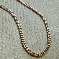 1920s era Pressed Curb Link Chain Necklace in 18k Gold - 20.1 inch length