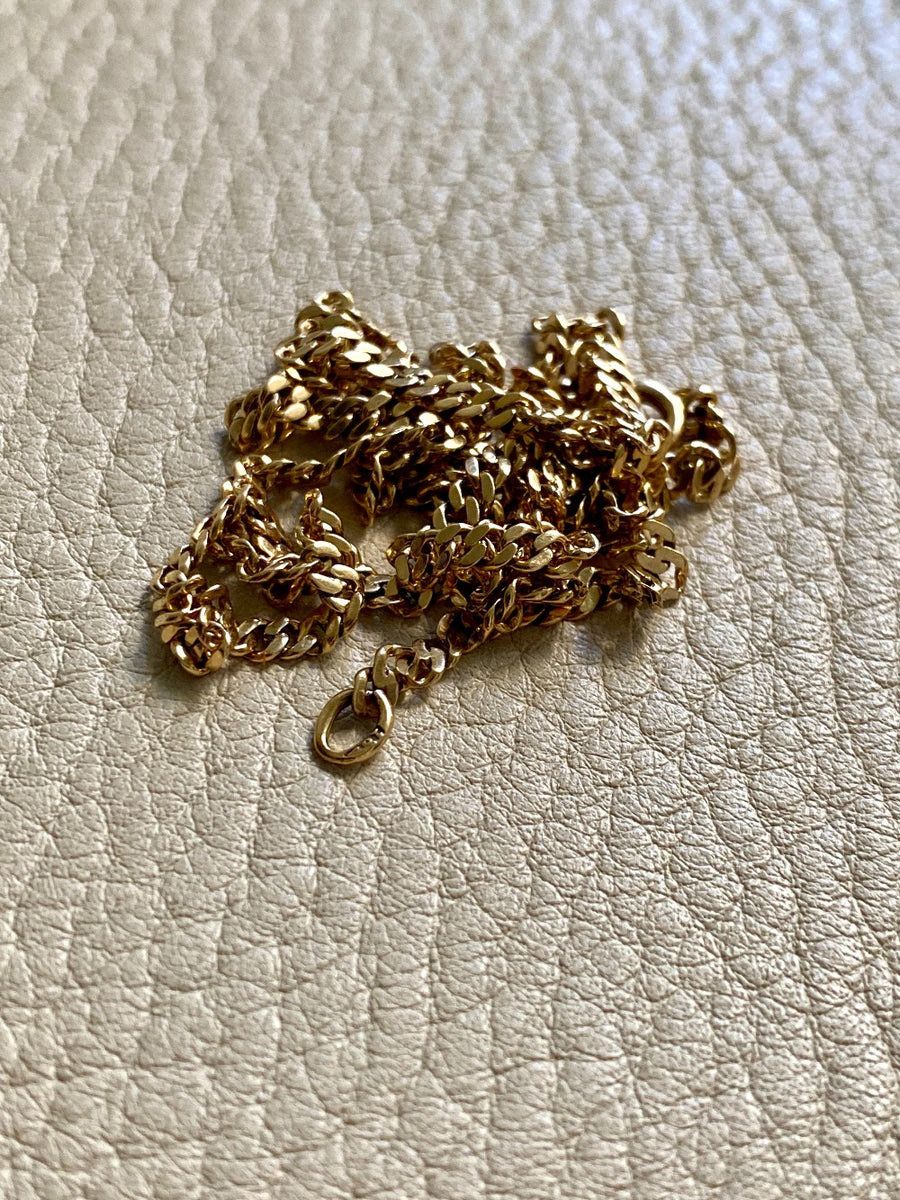 Vintage 18k gold pressed curb link necklace - 17.7 inch length