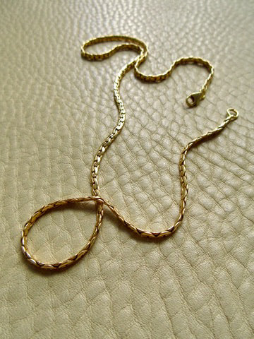 Vintage French Virola Link Chain Necklace 18k Gold – 15.75 Inch length