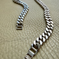 158 gram Vintage Colombian Solid Silver Curb Link Chain Necklace – 18 Inch Length
