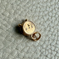 18k gold vintage charm or pendant - Alarm Clock