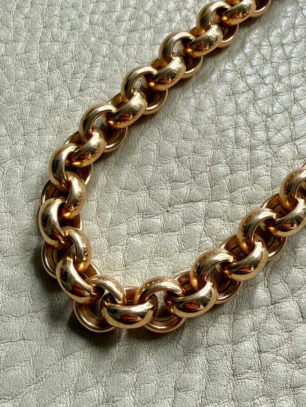 18k gold vintage rolo link necklace penelopepenelope.com