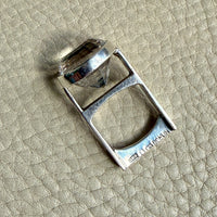 SPARKLES!! 1972 Ove Bohlin Modernist Silver and Quartz Cocktail Ring - Size 7.5