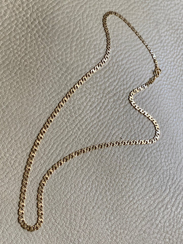 Vintage 18k gold pressed curb link necklace - 18.5 inch length