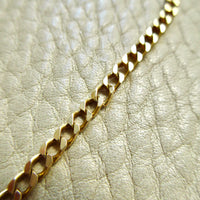 Vintage 14k Gold Faceted Curb Link Watch Chain Necklace – 19.3 Inch Length