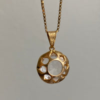 Crystal Swedish pendant necklace - Solid 18k gold - Made in 1975