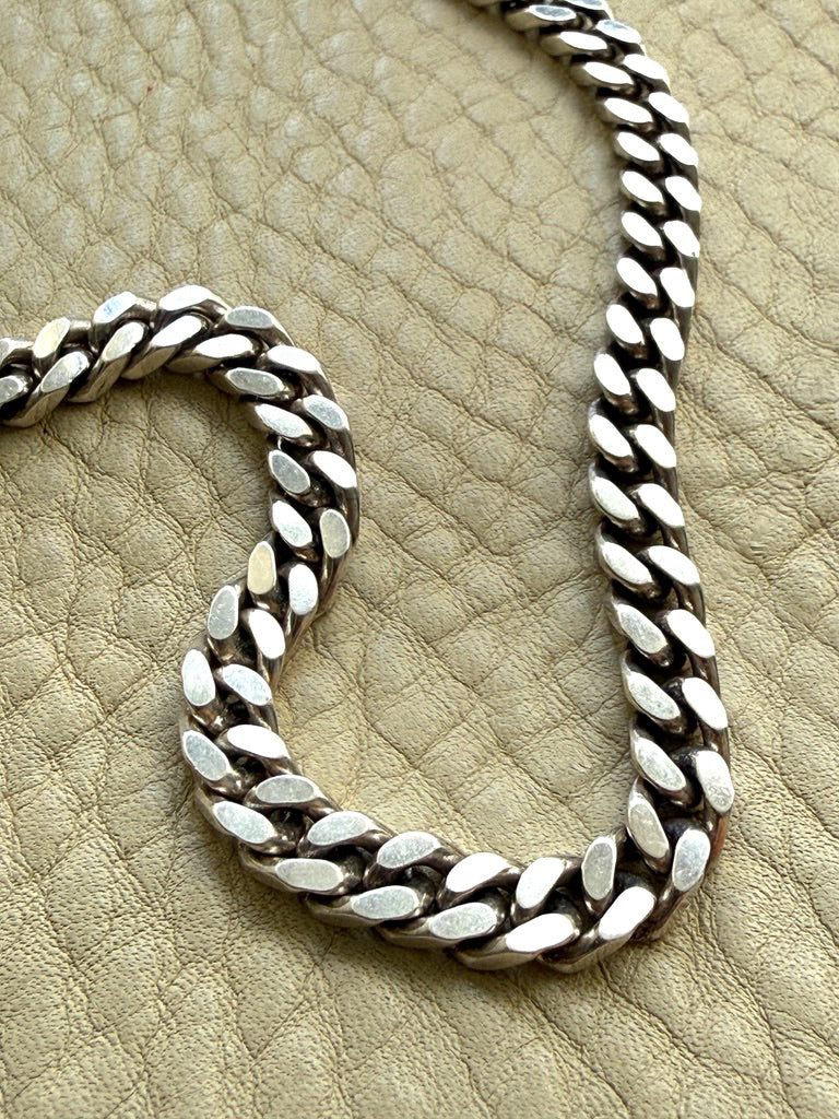 Vintage Italian Sterling Silver Curb Link Chain Necklace by Balestra – 20.25 Inch Length