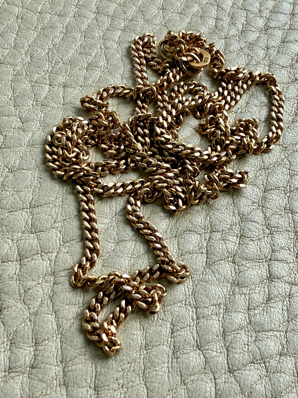 Vintage Swedish 18k Gold Curb Link Necklace – 24.5 Inch Length