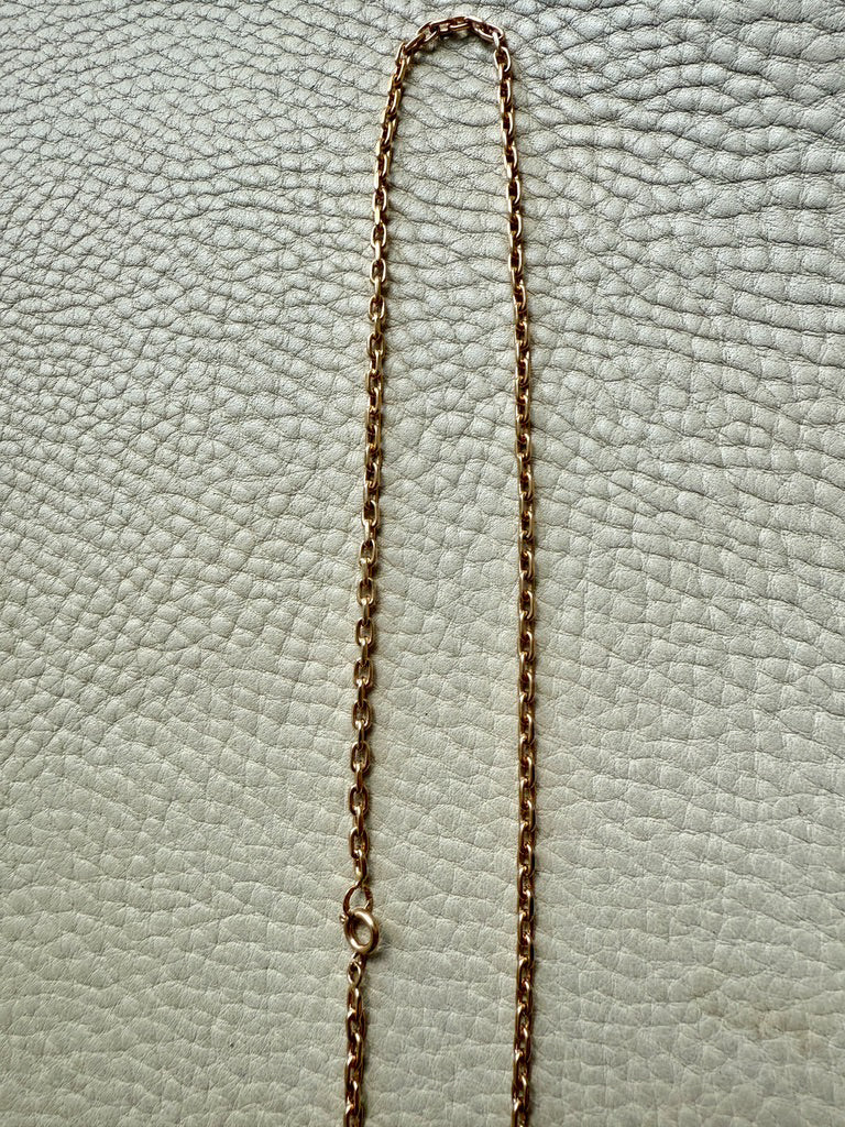 1926 Gothenburg, Vintage 18k Gold Biker Link Chain Necklace - 24 inch length