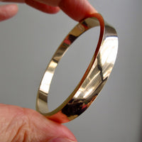 1960s era Vintage Danish 14k Gold Hinged Bangle Bracelet – 7 inch Interior Circumference