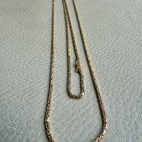 Antique Byzantine Link Necklace in 14k gold - Excellent 35.75” long length!