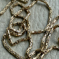 Antique Byzantine Link Necklace in 14k gold - Excellent 35.75” long length!