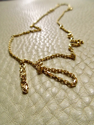 Danish Vintage 1.6mm Solid 14k Gold Biker Link Necklace – 24.75 Inch Length