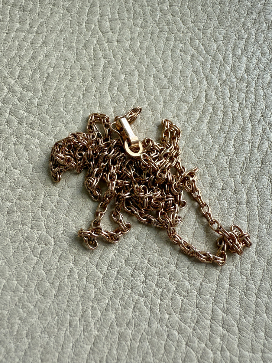 Foxtail Link Chain Necklace in 18k Solid Gold - 25.75 inch length