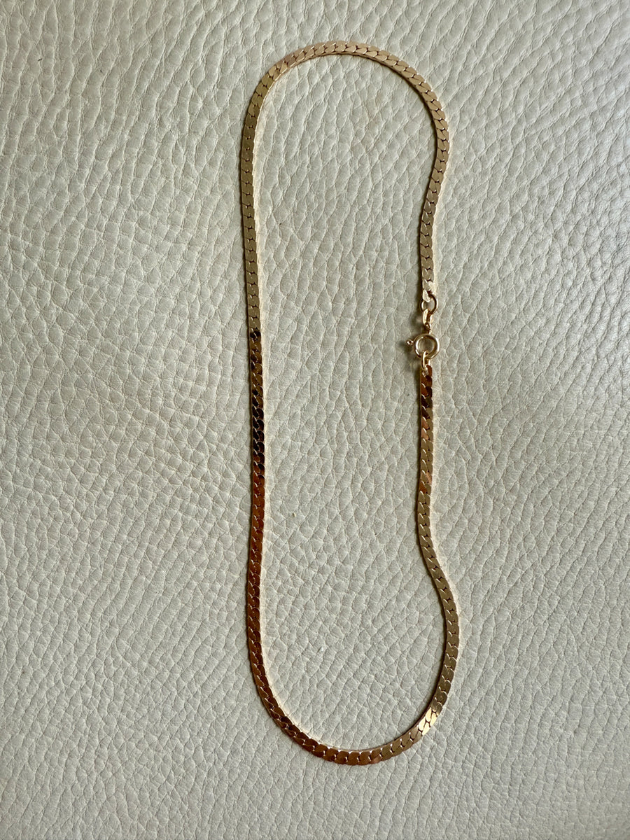 EXCELLENT! Vintage Italian 18k gold special tight curb chain mirrored necklace by Balestra- 17 inch length