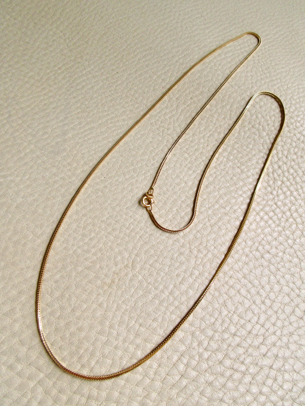 Vintage Balestra Long Length Square Foxtail link necklace in 18k gold, 27.6 inch length