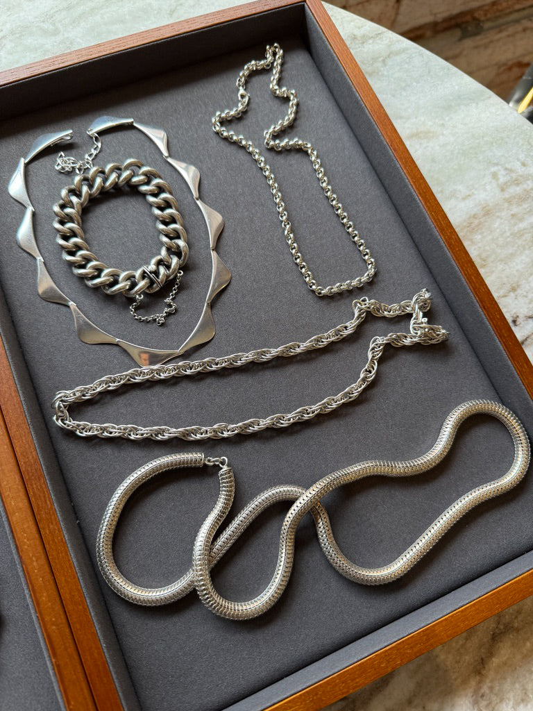 1976 Birmingham Sterling Silver Spiral Link Necklace - 19.75 inch length