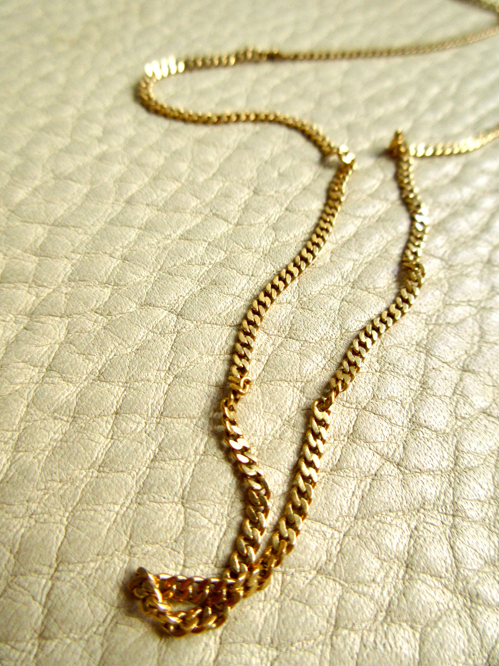 Scandinavian Vintage 18k Gold Pressed Curb Chain – 18.25 Inch Length