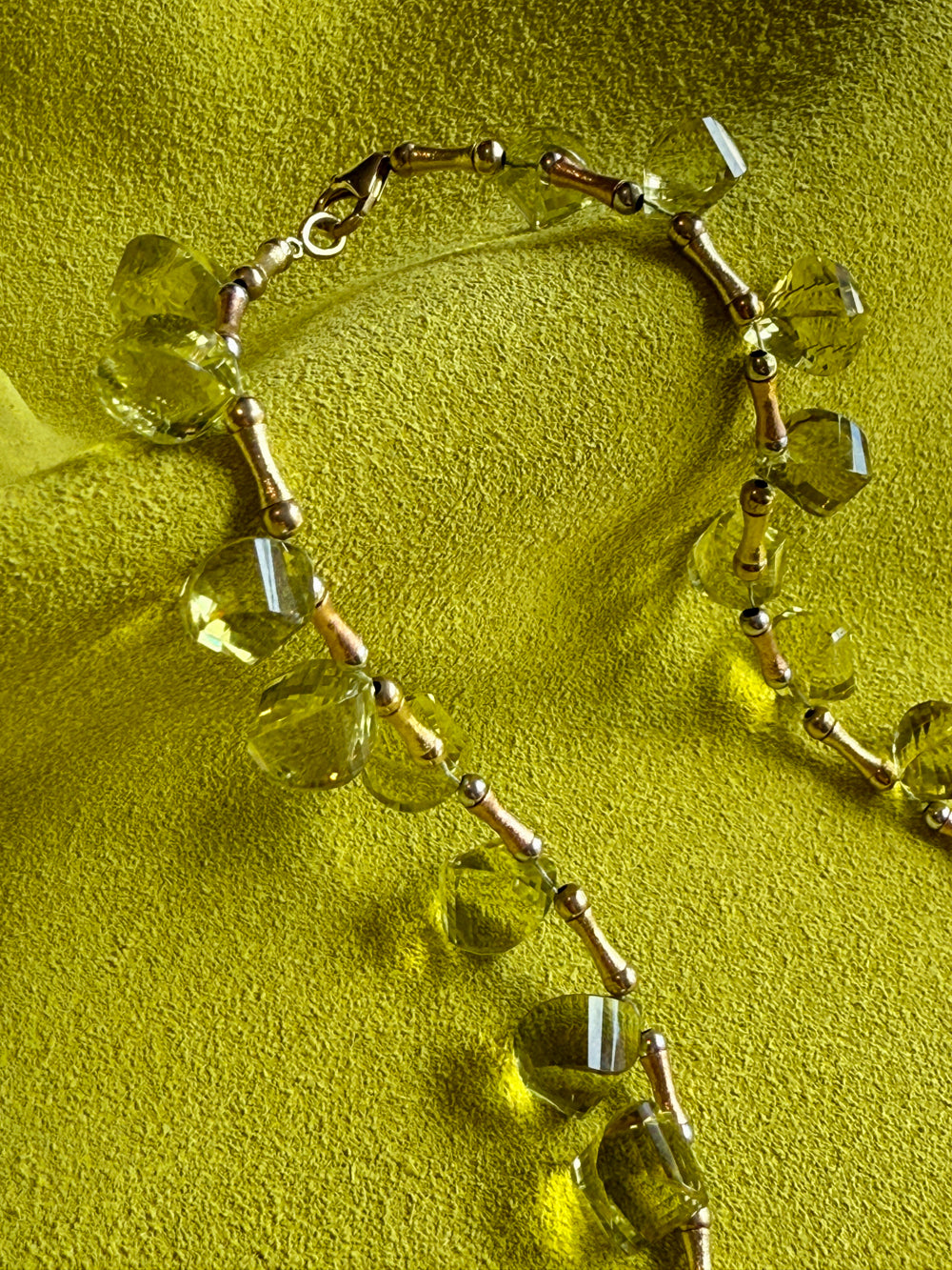 JUICY! Graduated Lemon Quartz and 14k gold necklace - 18 inch length