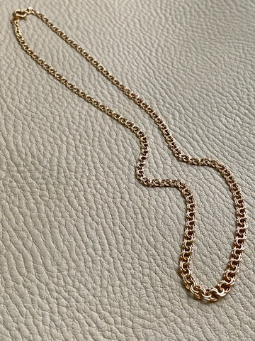 Vintage Swedish Double-link necklace - Solid 18k gold - 18 inch length