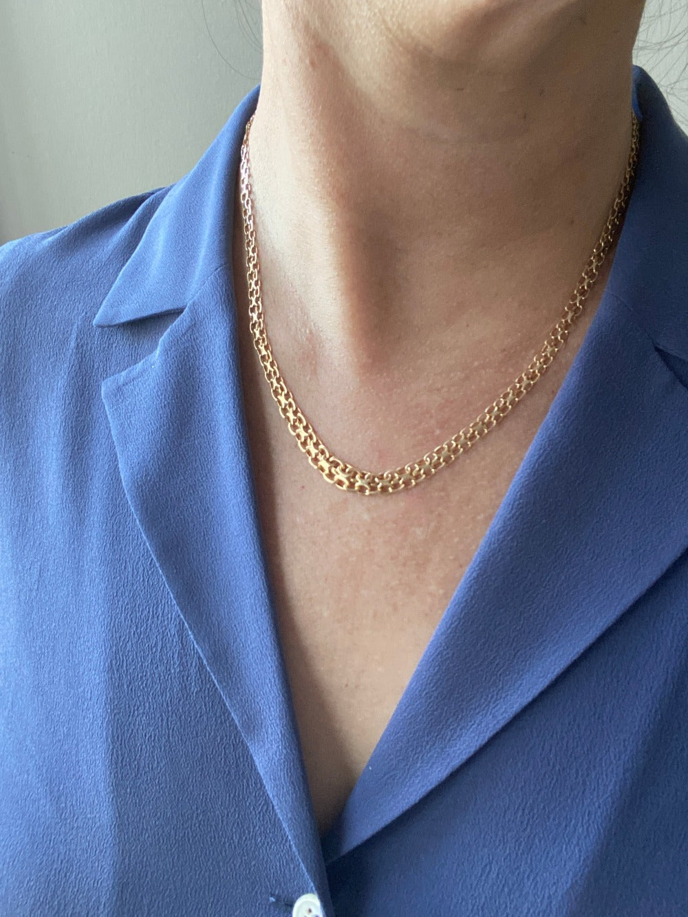 Swedish gold necklace - Graduated star link in solid 14k gold - 18.5 inch length