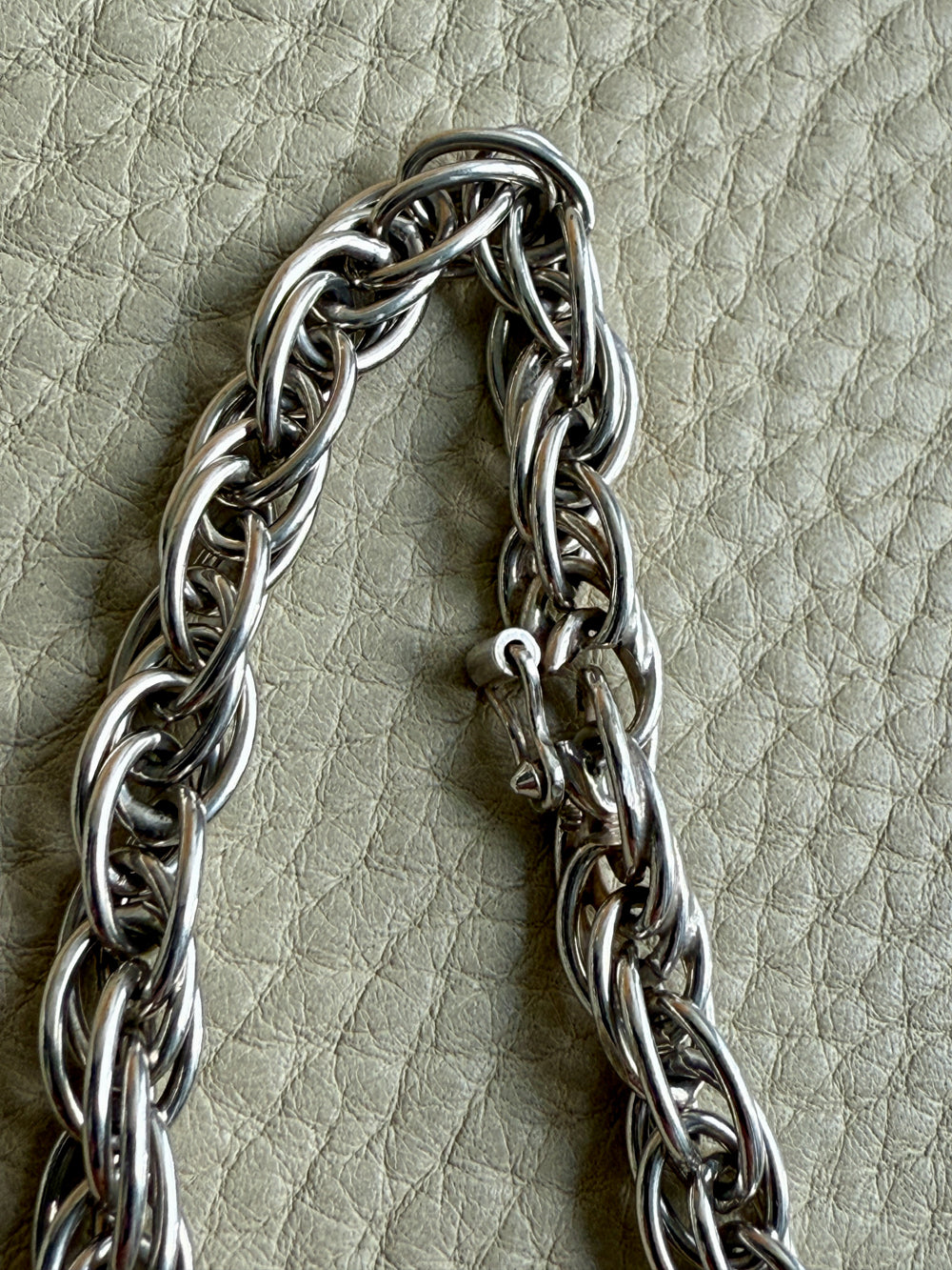 1976 Birmingham Sterling Silver Spiral Link Necklace - 19.75 inch length