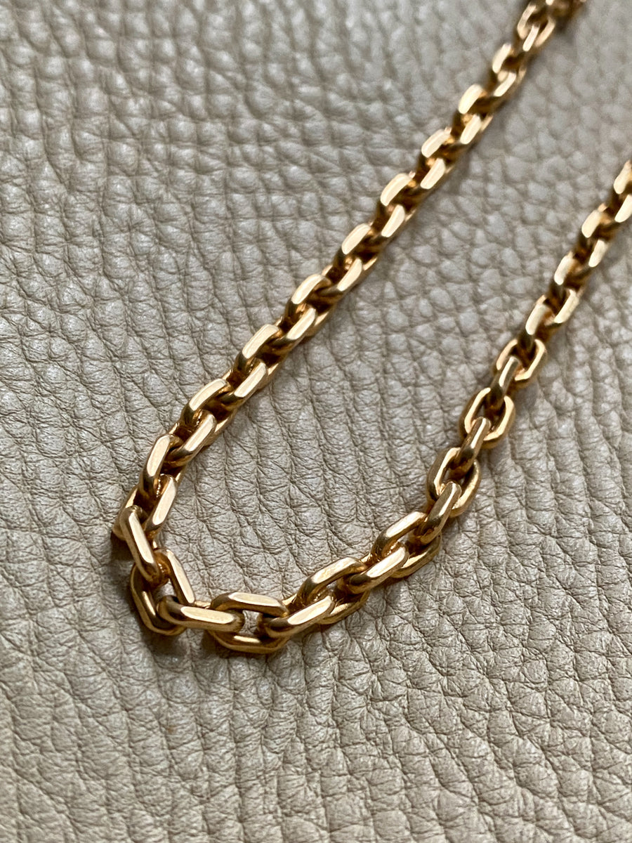 AMAZING 18k gold biker link necklace! - made in Köping, Sweden - 17 inch length