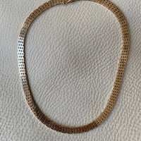 Luxurious and HEAVY solid gold brick link necklace - Danish 1960s  vintage - 17 inch length