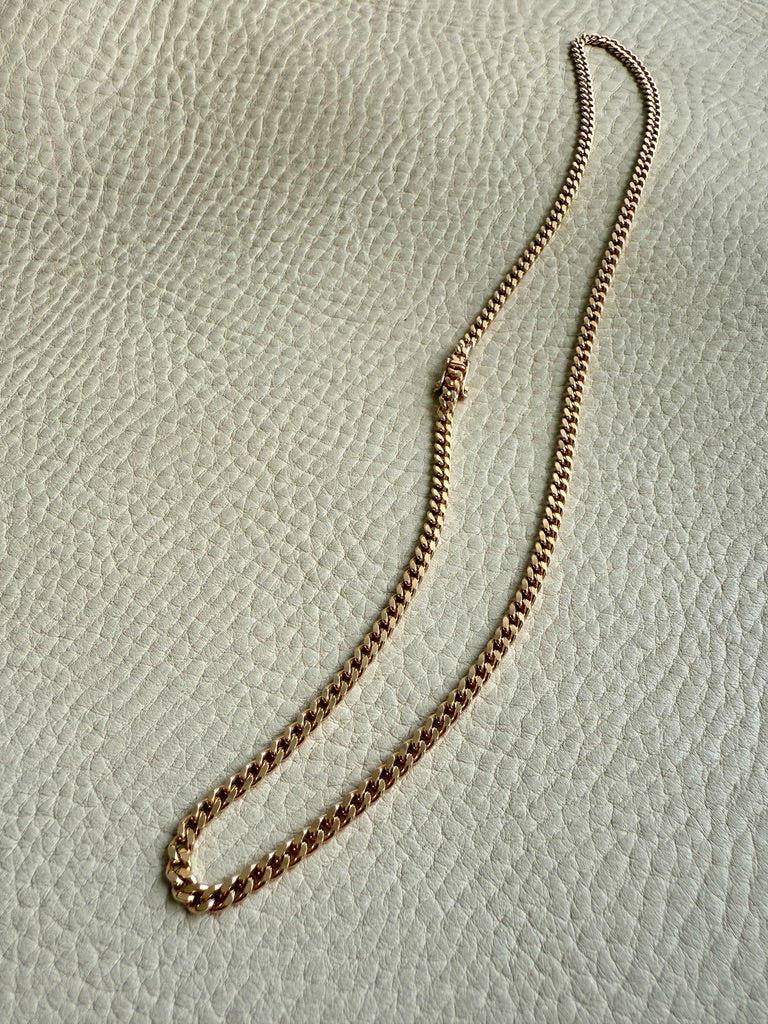 25 gram 18k Gold Chubby Round Curb Link Chain Necklace - Swedish Vintage - 19.5 inch length