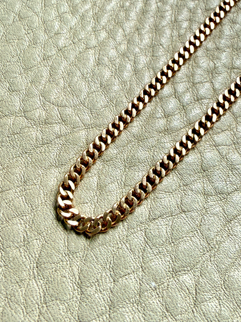 1943 Swedish Vintage Gold Curb Link Watch Chain Necklace 18k Gold – 16 Inch Length