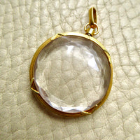 French Antique Glass Locket 18k Gold Bezel – 1.7 inch