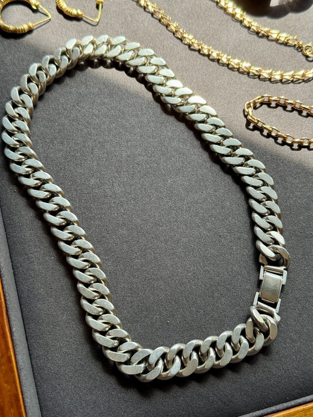 158 gram Vintage Colombian Solid Silver Curb Link Chain Necklace – 18 Inch Length