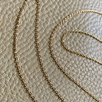 Antique cable link guard chain necklace in 18k gold - 58 inch length