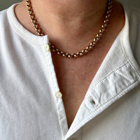 Chubby! 18k Gold Rolo Link Necklace with Large Bolt Clasp - 17.8 inch length
