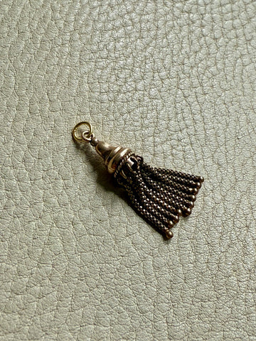 14k Gold Victorian era Link Tassel charm or pendant