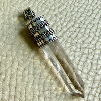 Large Crystal Quartz Point Pendant in Sterling Silver – 2.9 Inch length