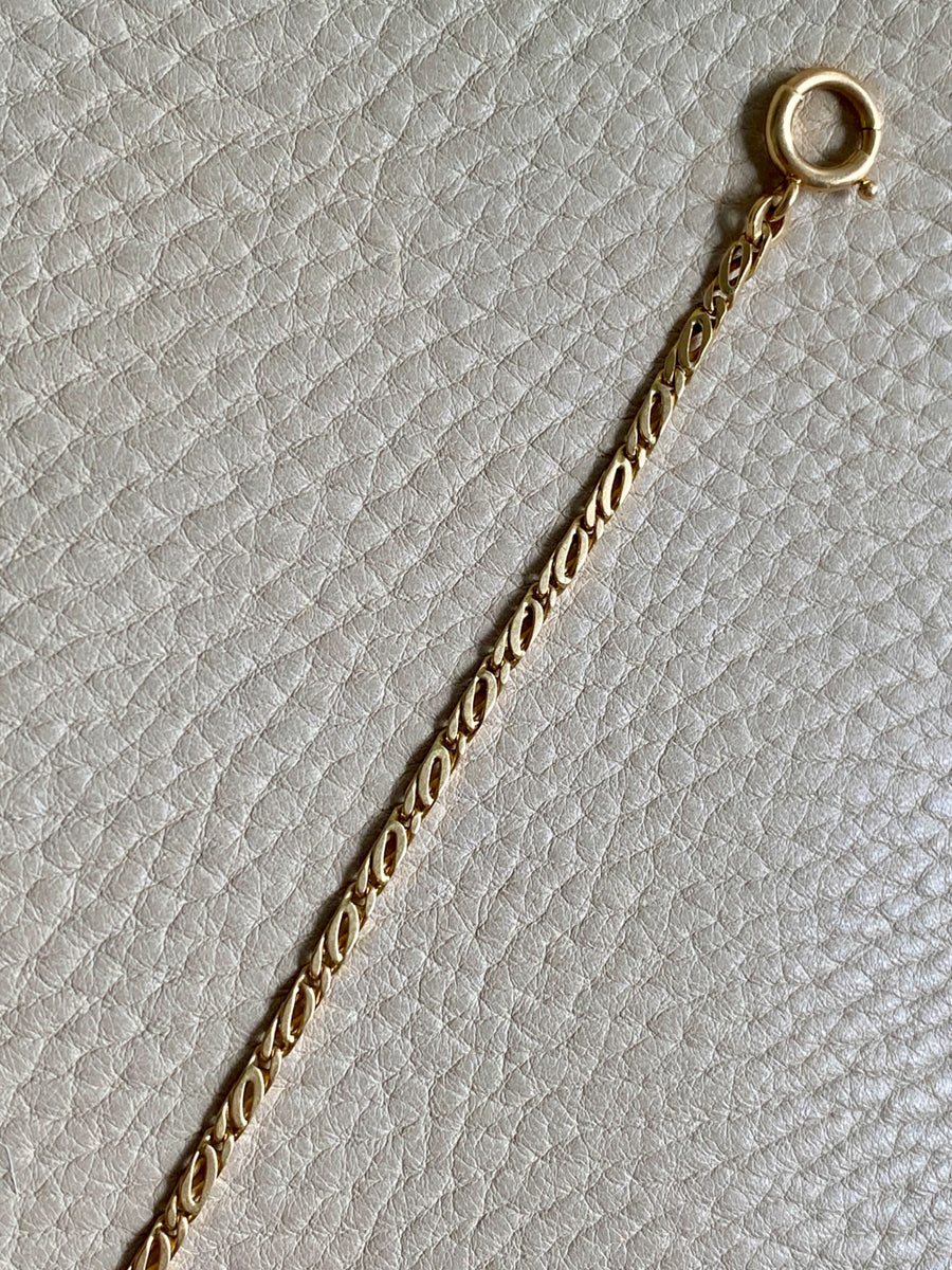 Swedish Vintage Watch Chain - bracelet or necklace extender in 18k gold - 9.25 inch length