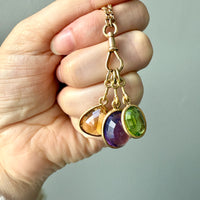 Vintage Scandi 18k gold Faceted Amethyst Pendant