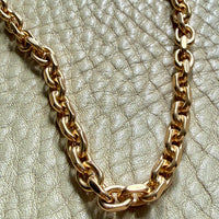 YUM! 1979 Swedish Vintage 81g Biker Link Chain Necklace 18k Gold – 24 Inch Length