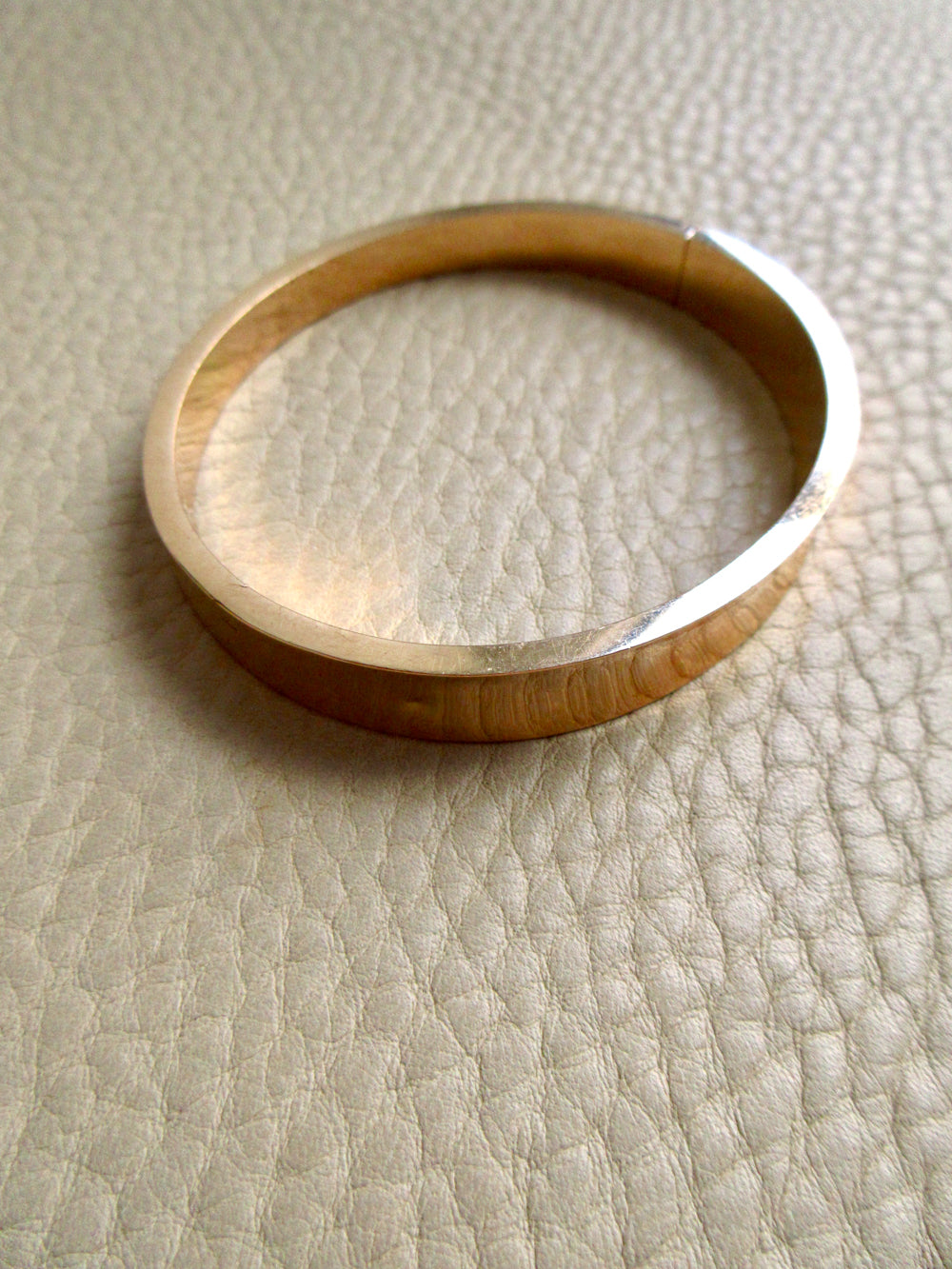 1960s era Vintage Danish 14k Gold Hinged Bangle Bracelet – 7 inch Interior Circumference