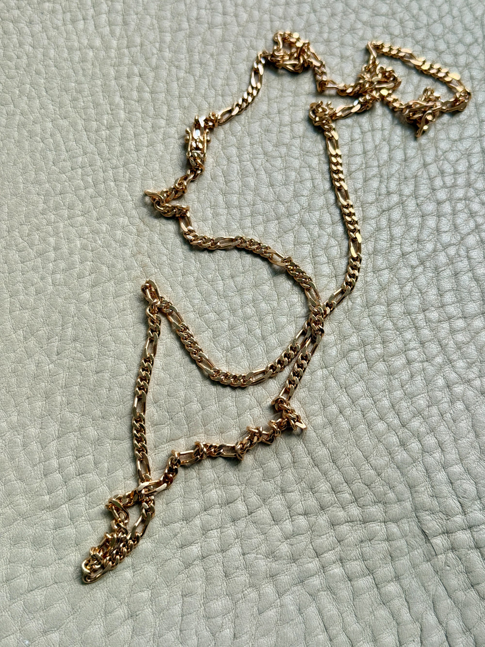 1986 Figaro Curb Link Variation Long Necklace in 18k Gold - 27.7 inch length