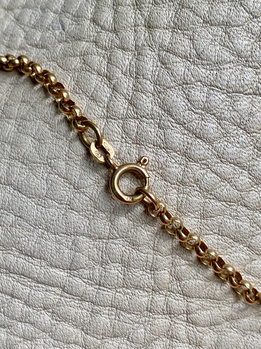18k gold pea link necklace by Balestra - Vintage Italian - 23.75 inch length