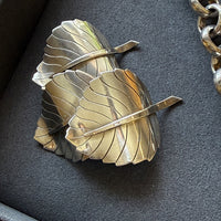 1948 Vintage Stigbert Three-Leaf Brooch in Sterling Silver – 2 inch
