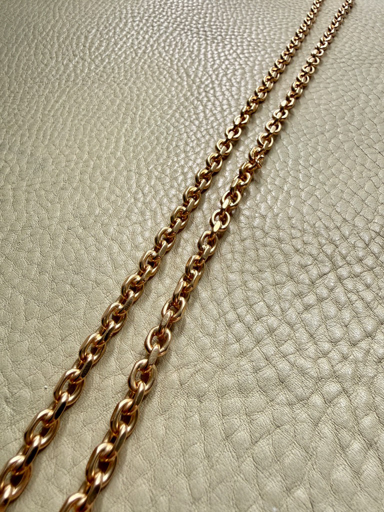 YUM! 1979 Swedish Vintage 81g Biker Link Chain Necklace 18k Gold – 24 Inch Length