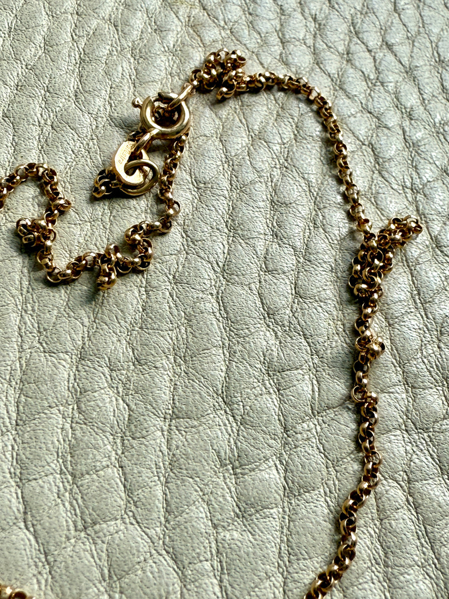 Italian vintage 18k gold rolo link necklace by Balestra - 17 inch length