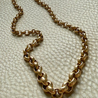 Vintage Chubby Graduated Rolo Link Necklace 18k Gold – 18.25 Inch Length