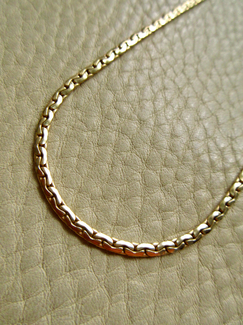 Vintage French Virola Link Chain Necklace 18k Gold – 15.75 Inch length