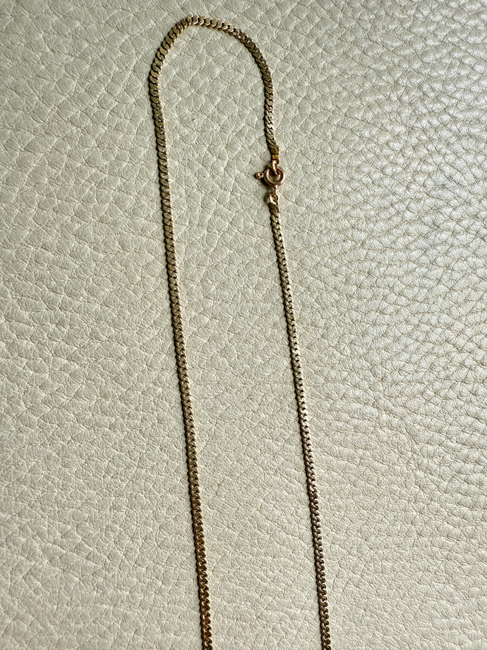 Scandinavian Vintage Pressed Curb Link 18k Gold Necklace - 17.5 inch length