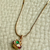 Vintage Italian 14k Yellow Gold Mirrored Heart Link Chain Necklace – 15.75 inch length